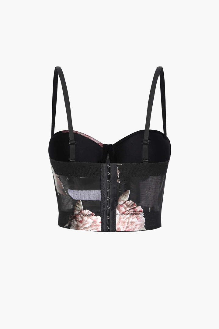 Květinový tiskový bustier top