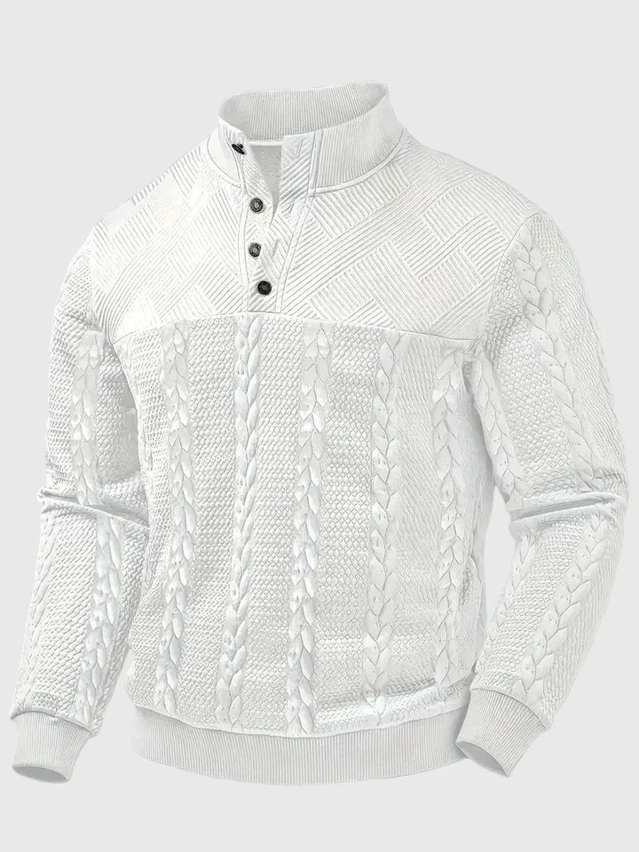 Dawson - Svetr s dlouhým rukávem Henley s pruhy
