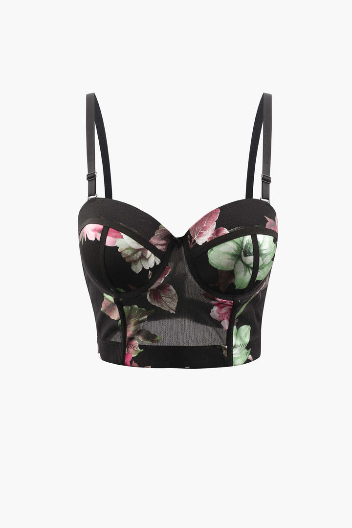 Květinový tiskový bustier top