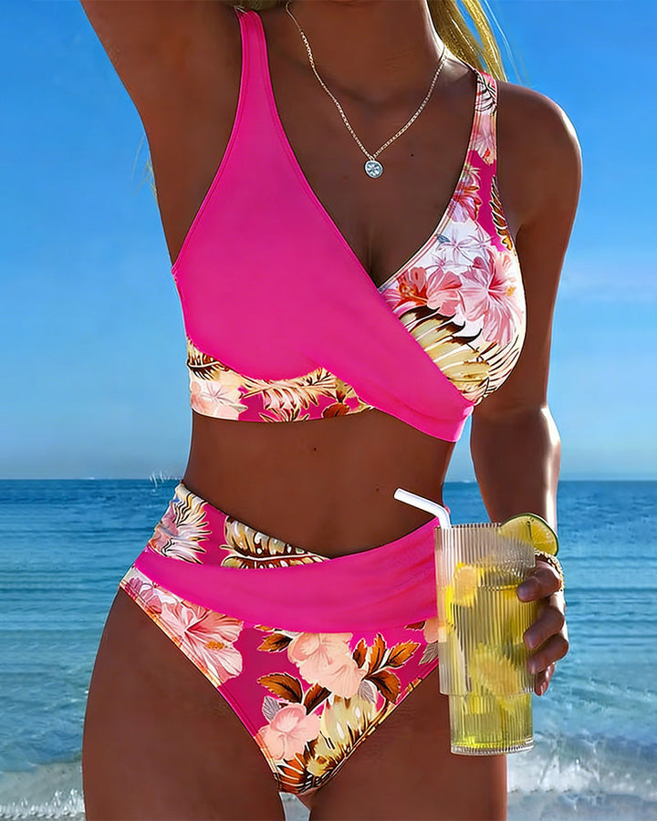 Jolina | Květinový kontrastní rozdělený bikini