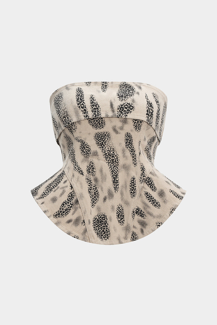 Bezrukávový top s leopardím potiskem - Tubový top