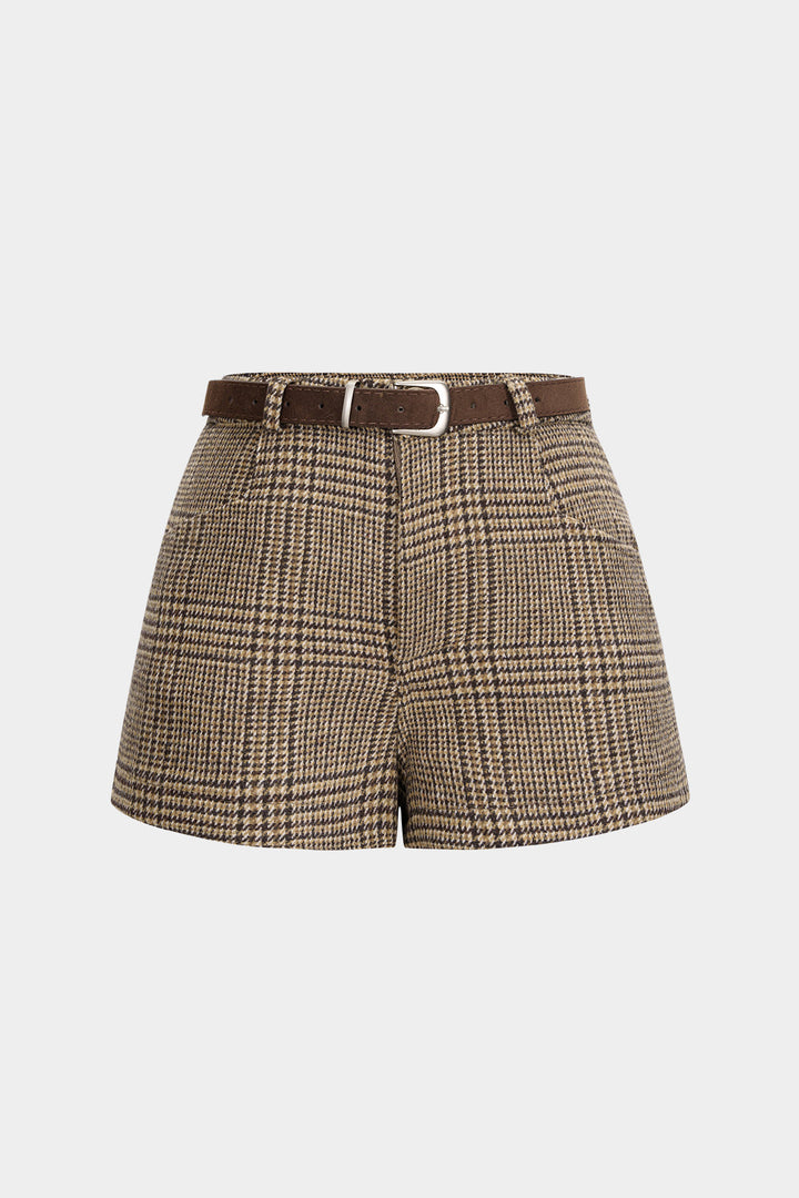 Vysoké šortky s designem houndstooth