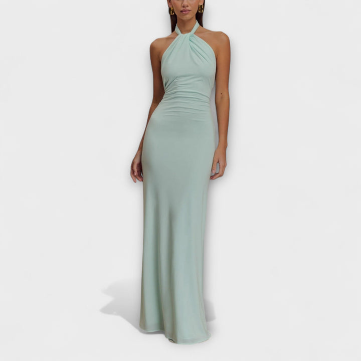 Milada - Elegantní maxi šaty s halter výstřihem