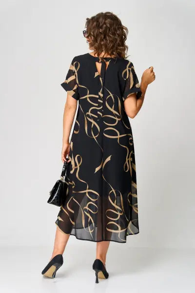 Anna – Elegantní midi šaty s výstřihem do V a volným střihem