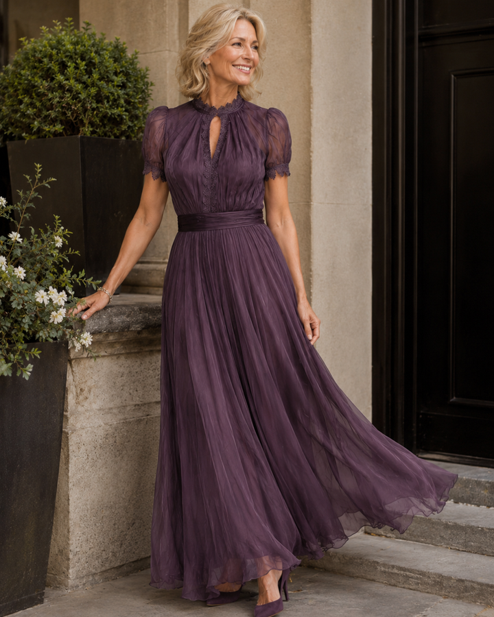 Ashley | Elegantní vintage maxi šaty z šifonu