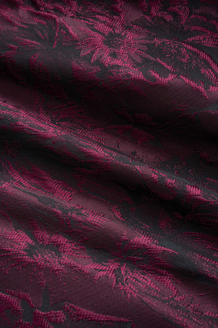 Tělo s dlouhým rukávem a klopou Notch a květinovým designem Jacquard