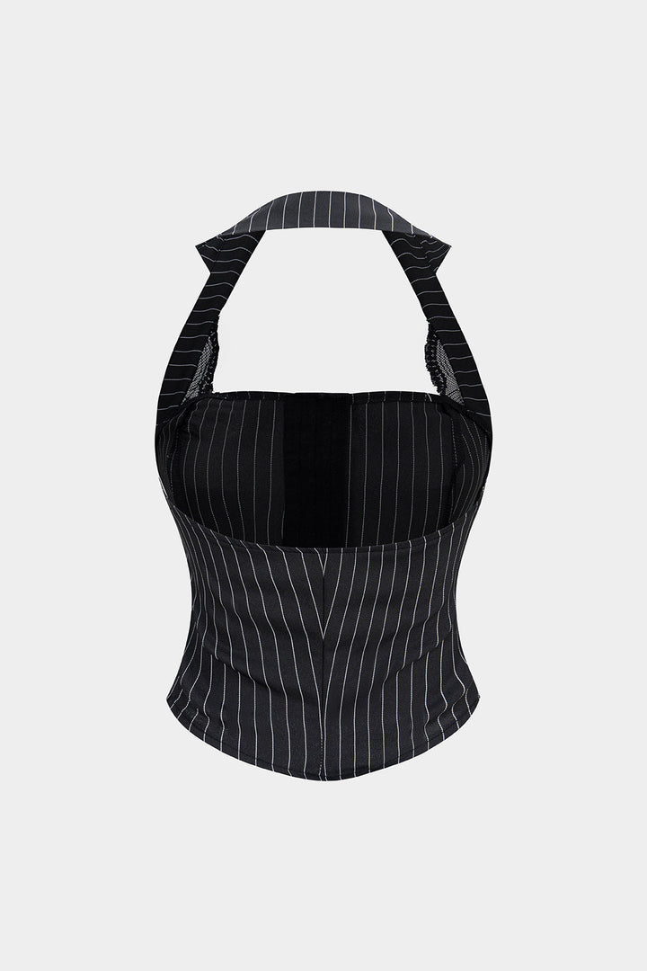 Nejlepší top bez zad s pruhovaným designem