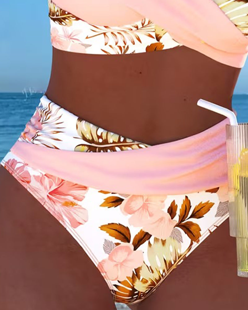 Jolina | Květinový kontrastní rozdělený bikini