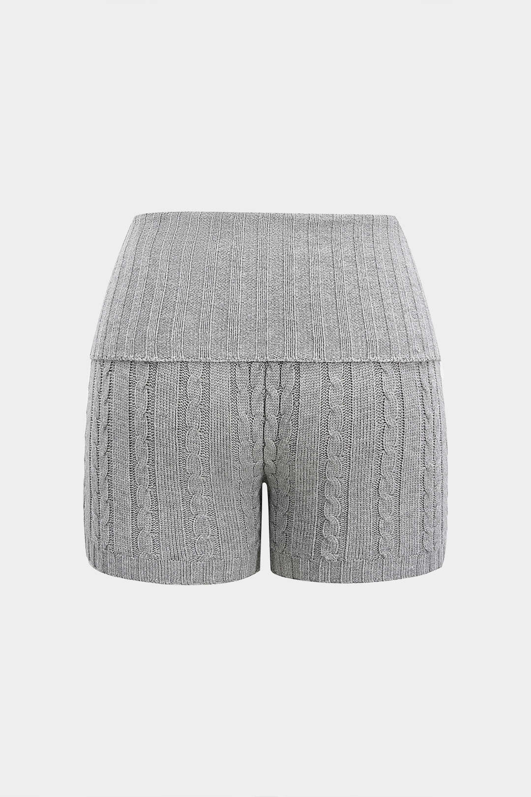 Kraťasy s Knoflíkem a Pleteným Designem