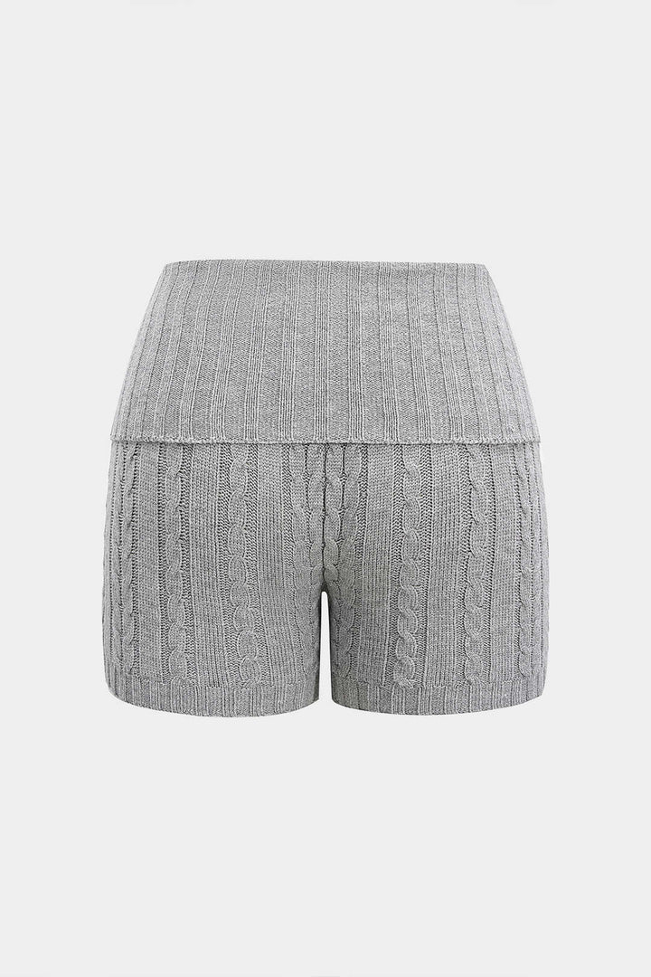 Kraťasy s Knoflíkem a Pleteným Designem