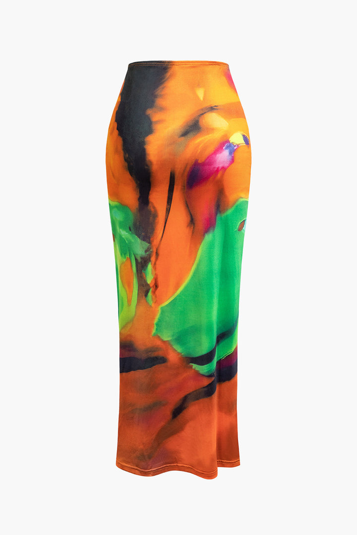 Dlouhá sukně s tie-dye vzorem