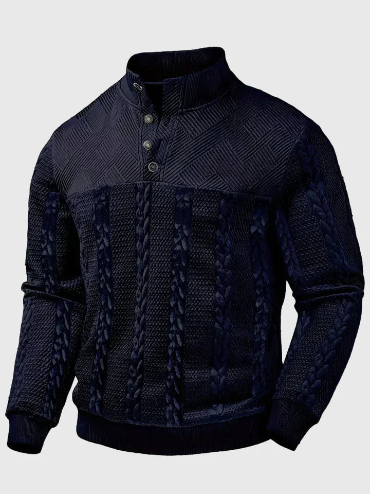 Dawson - Svetr s dlouhým rukávem Henley s pruhy