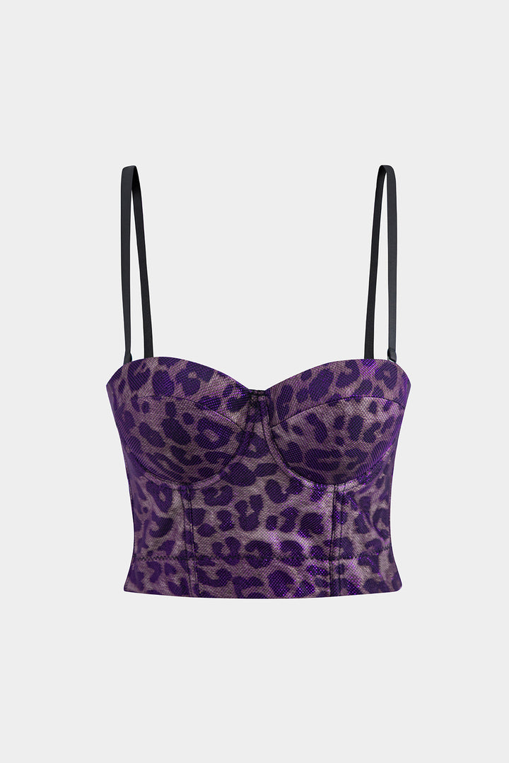 Tričko Bustier s leopardím potiskem