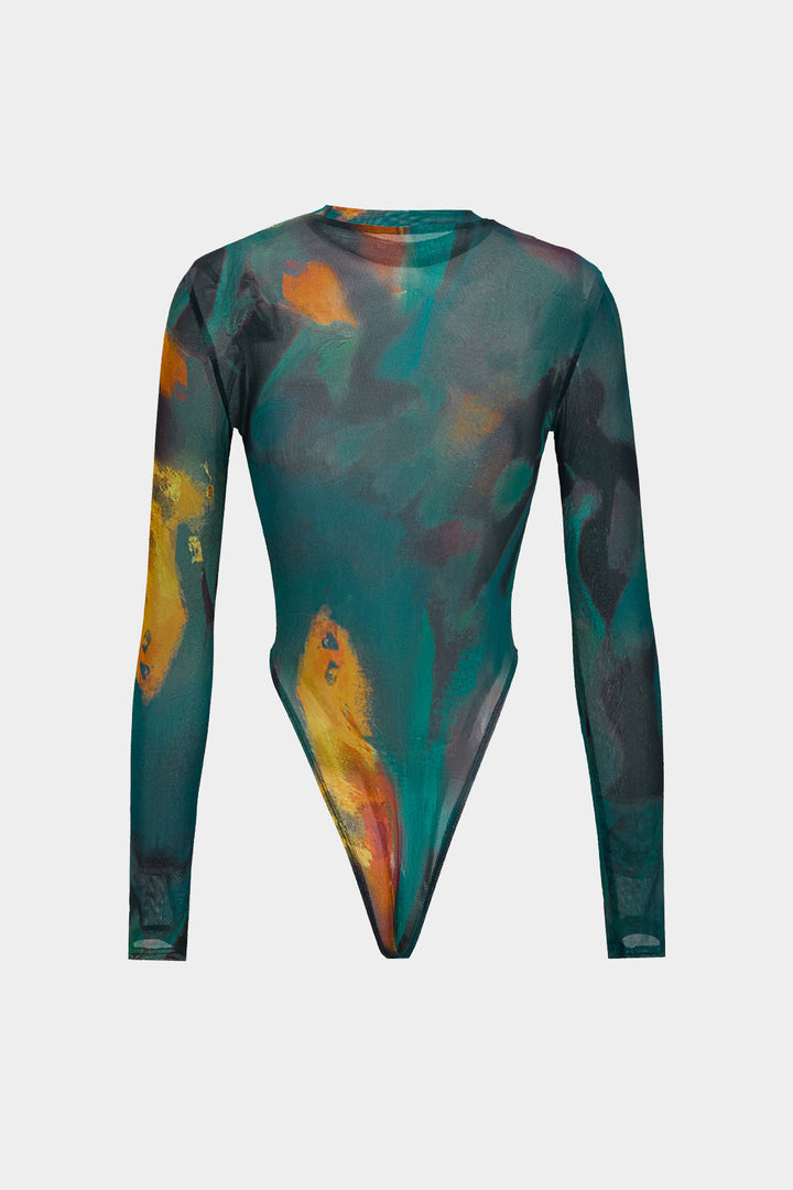 Tělo s dlouhým rukávem s designem Tie Dye