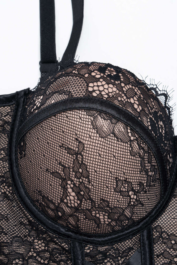 Elegantní top bez rukávů s krajkovým stylem bustier
