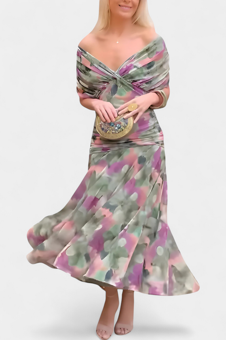 Eliška | Dámské dlouhé elegantní šaty s splývavou siluetou