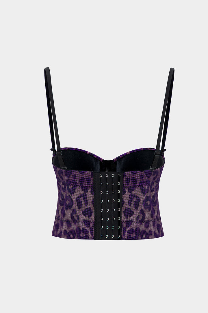 Tričko Bustier s leopardím potiskem