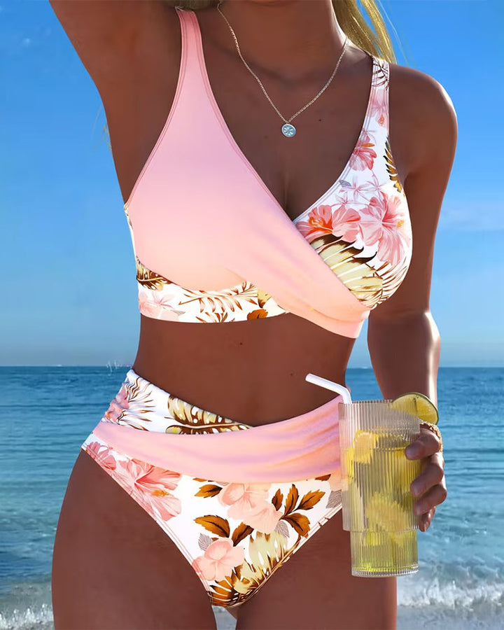 Jolina | Květinový kontrastní rozdělený bikini