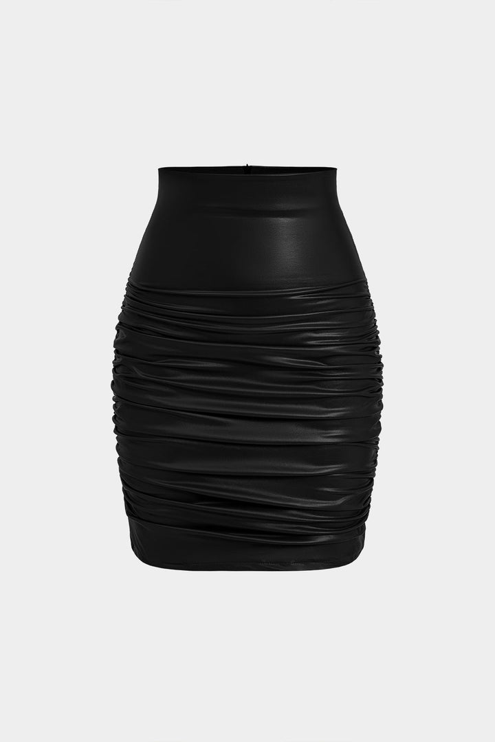 Hedvábná syntetická sukně s nařasením