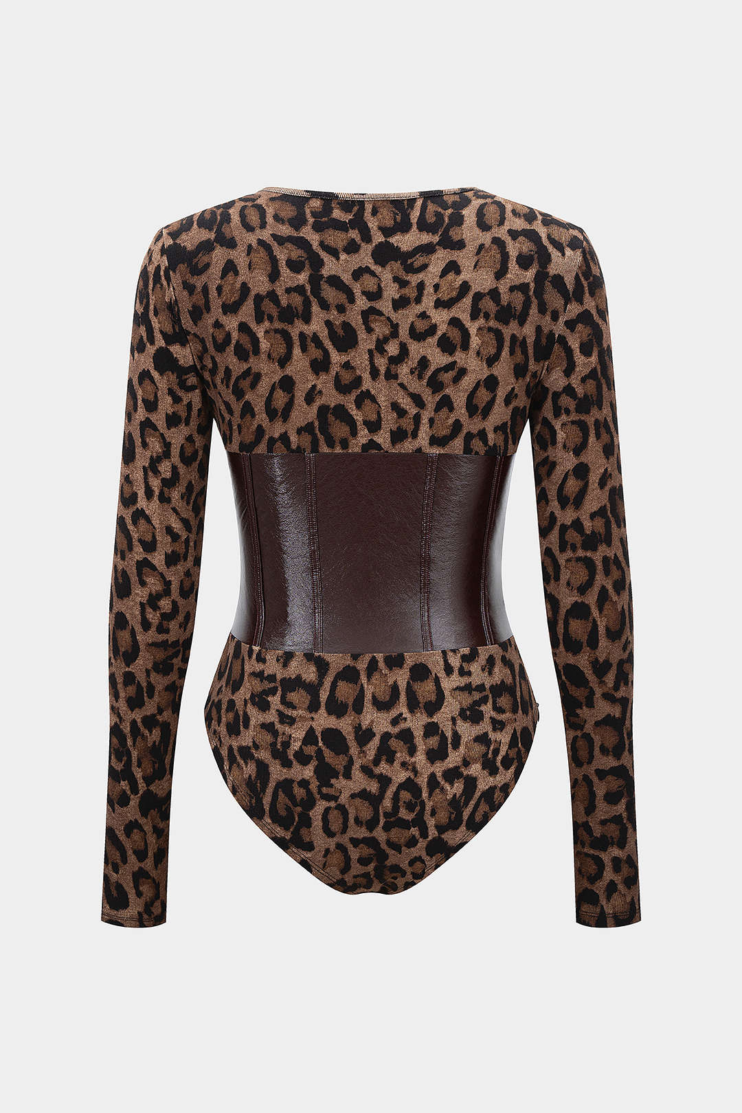 Dlouhý rukáv z umělé kůže s leopardím vzorem