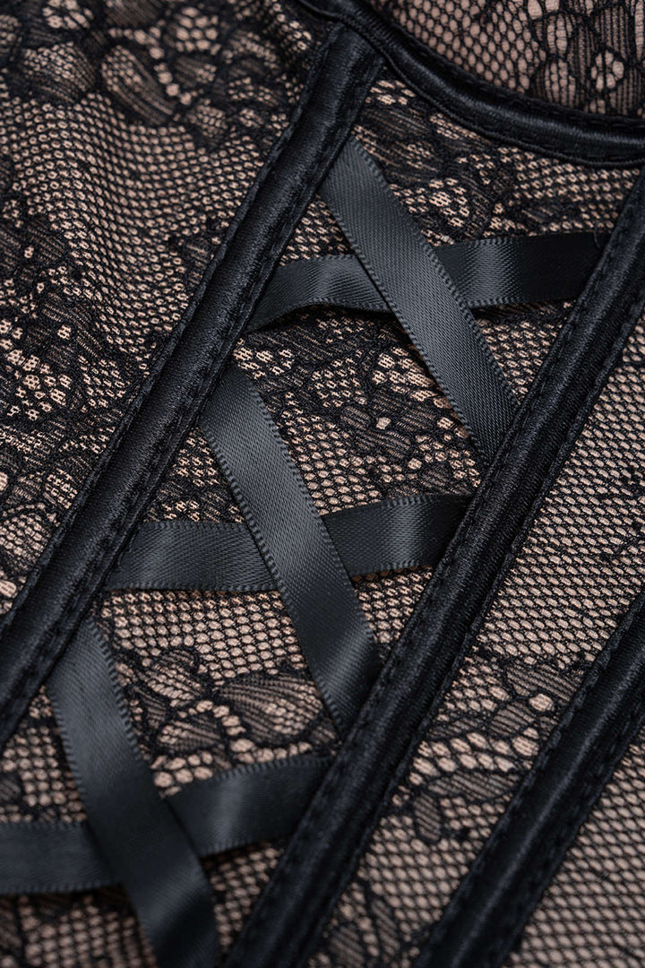 Elegantní top bez rukávů s krajkovým stylem bustier