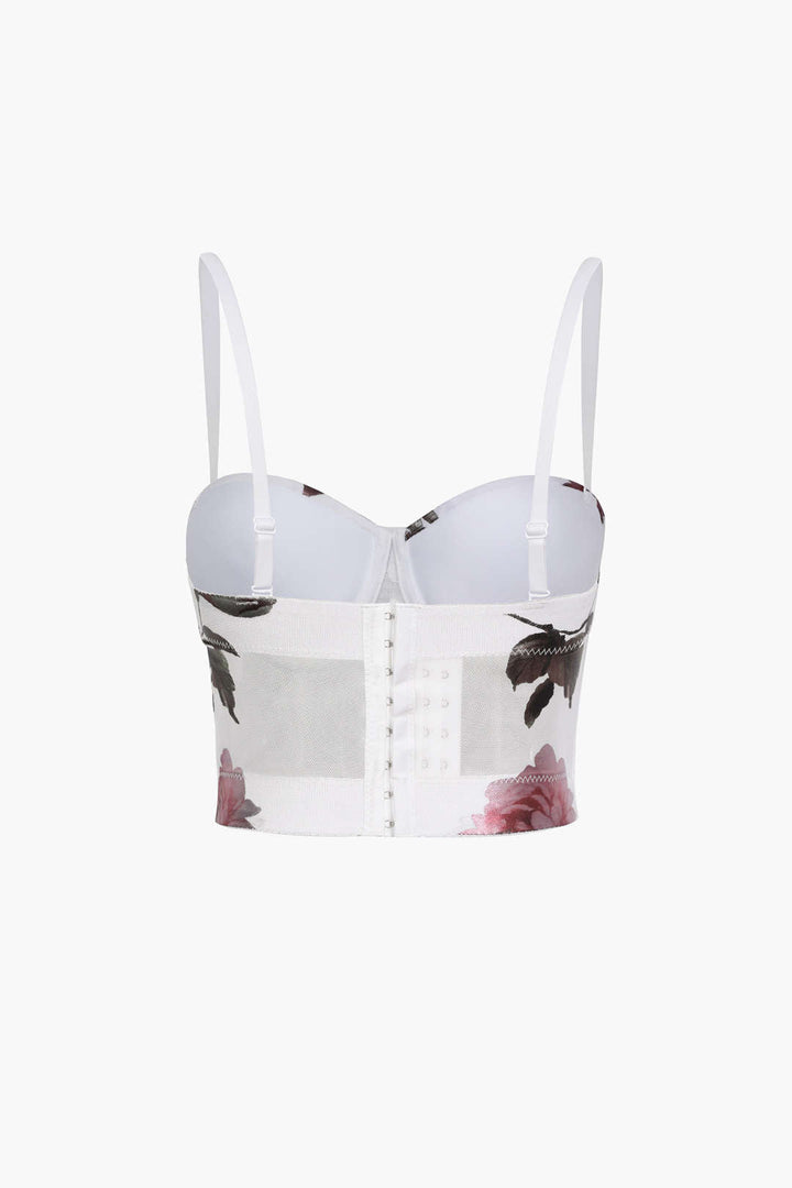 Květinový tiskový bustier top