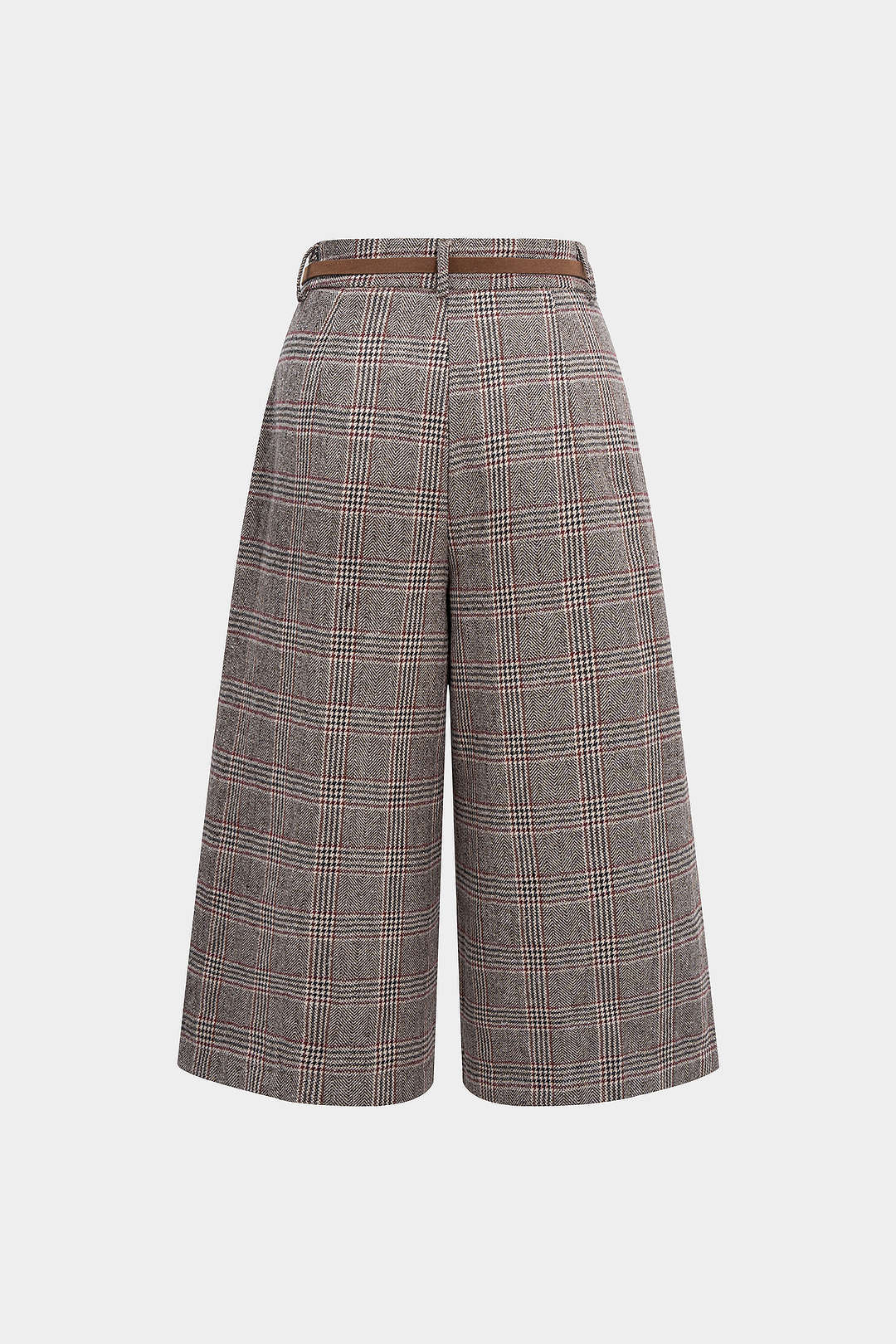 Kalhoty s Vysokým Pasem se Vzorem Houndstooth
