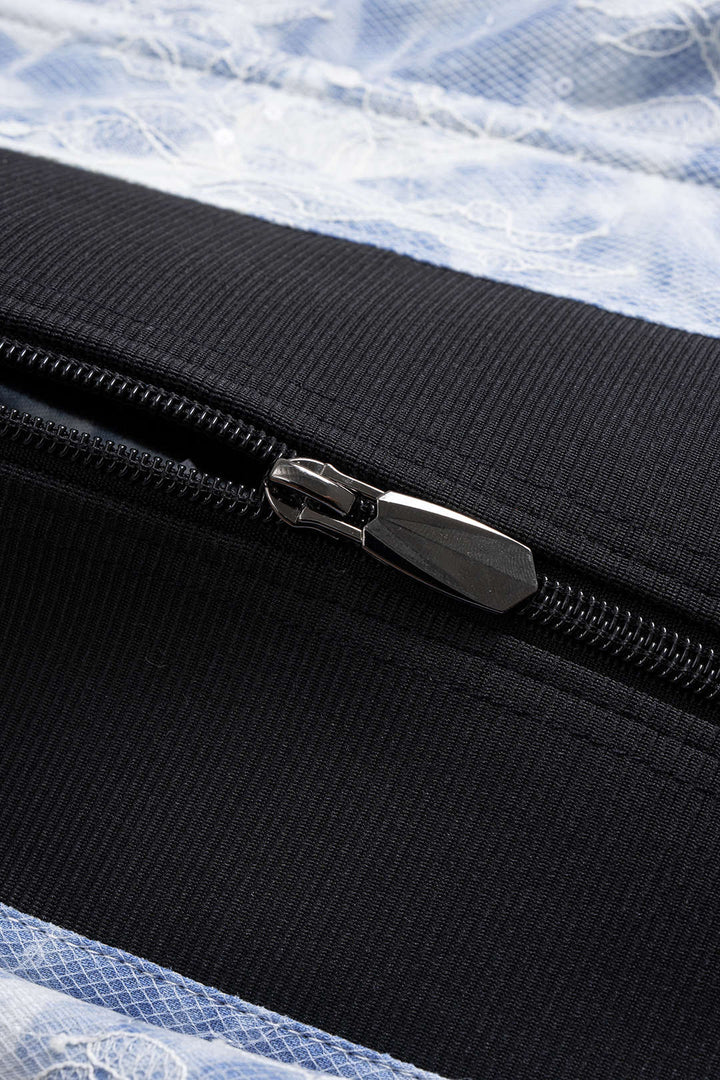 Top Cami s korzetem, vyšívaný a na zip