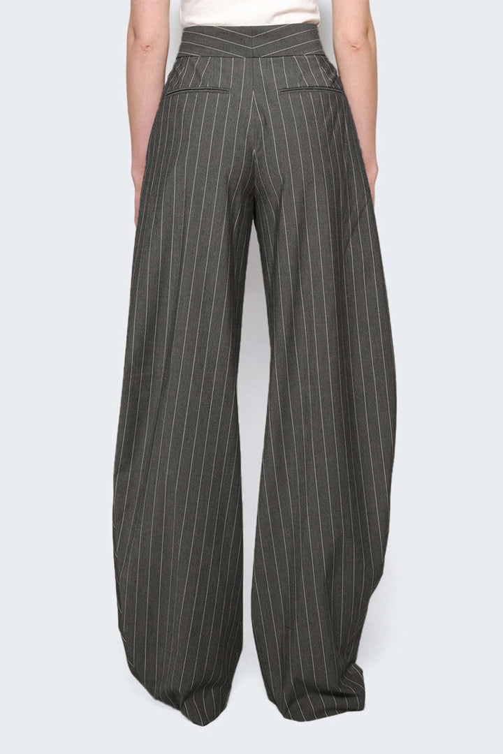 Zmačkané Pantalony s Pruhovaným Designem