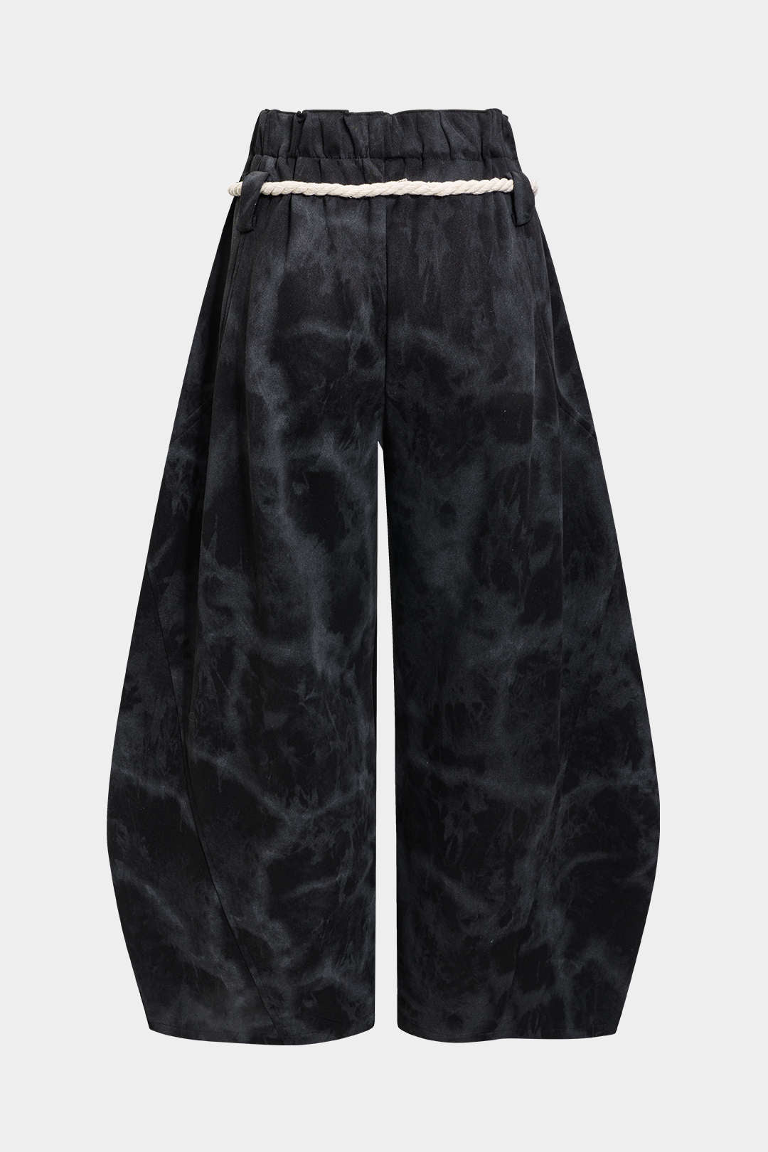 Kalhoty s širokými nohavicemi s mramorovým tie-dye vzorem