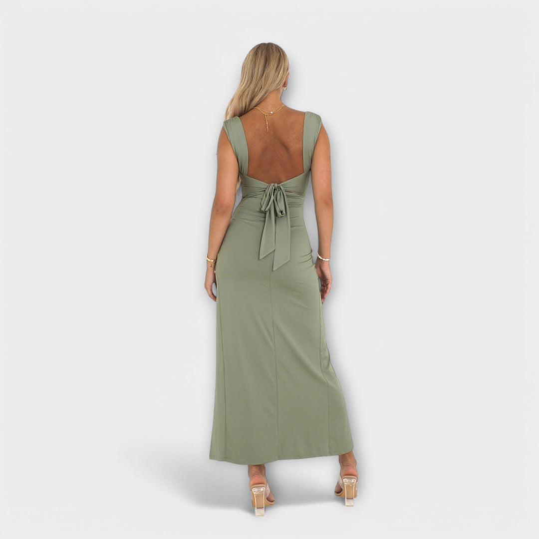 Barbora - Elegantní midi šaty ze strečové látky