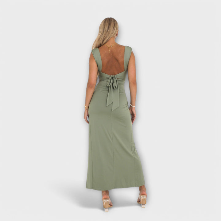 Barbora - Elegantní midi šaty ze strečové látky