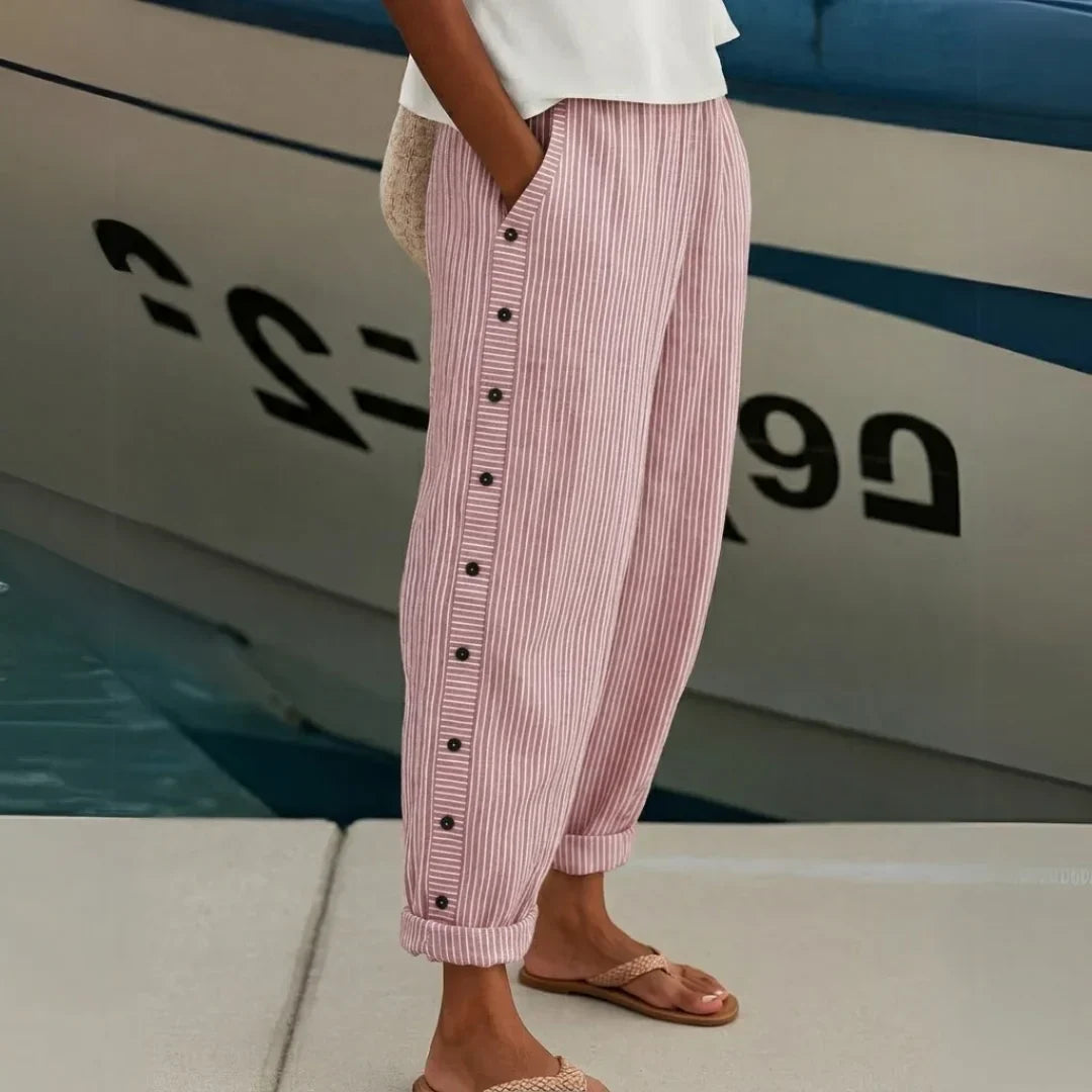 Monika | Stylové pruhované kalhoty