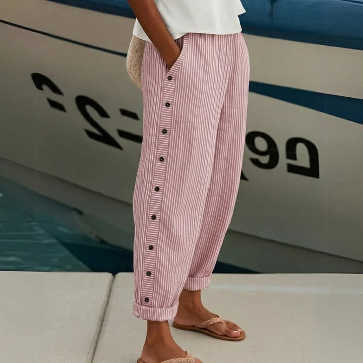 Monika | Stylové pruhované kalhoty