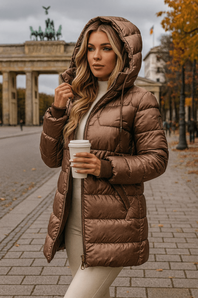 Anna – Dámská Zimní Prošívaná Bunda s Kapucí