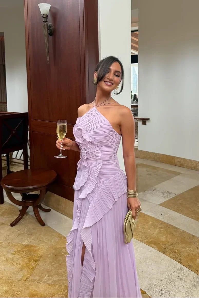 Tereza – Elegantní plisované šaty s asymetrickým střihem