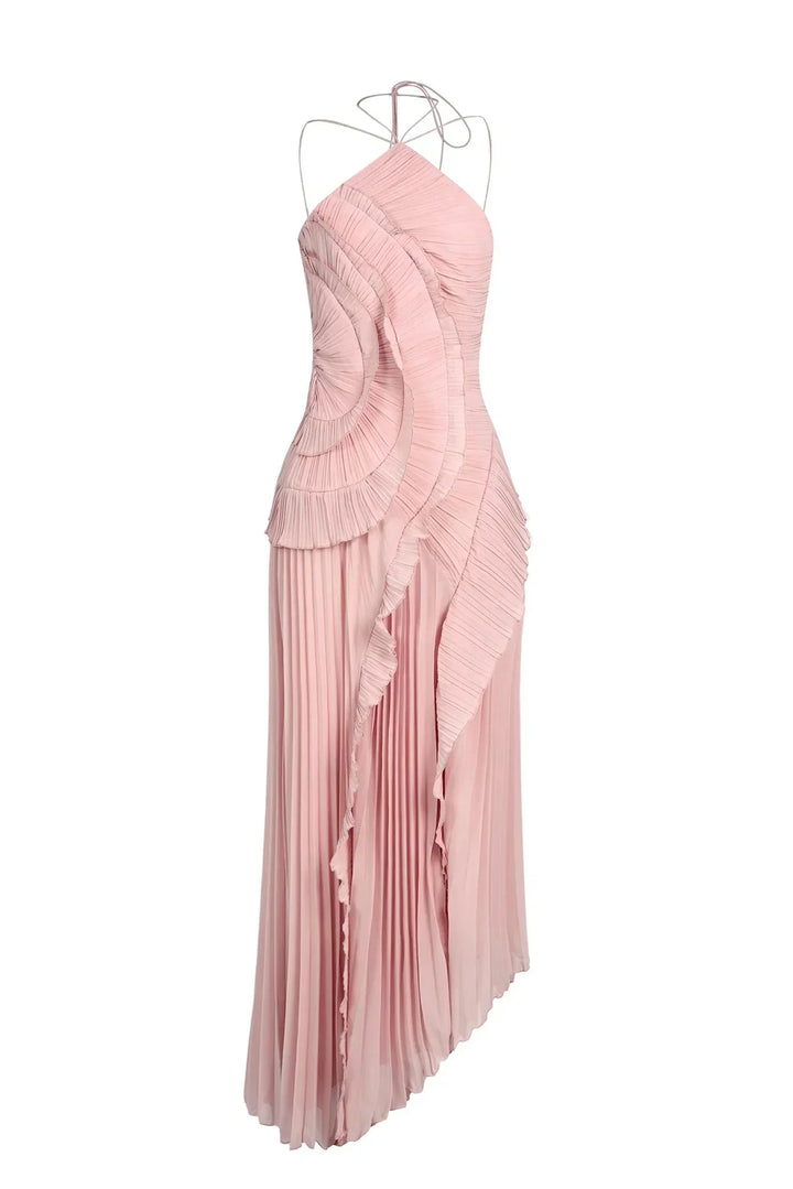 Tereza – Elegantní plisované šaty s asymetrickým střihem