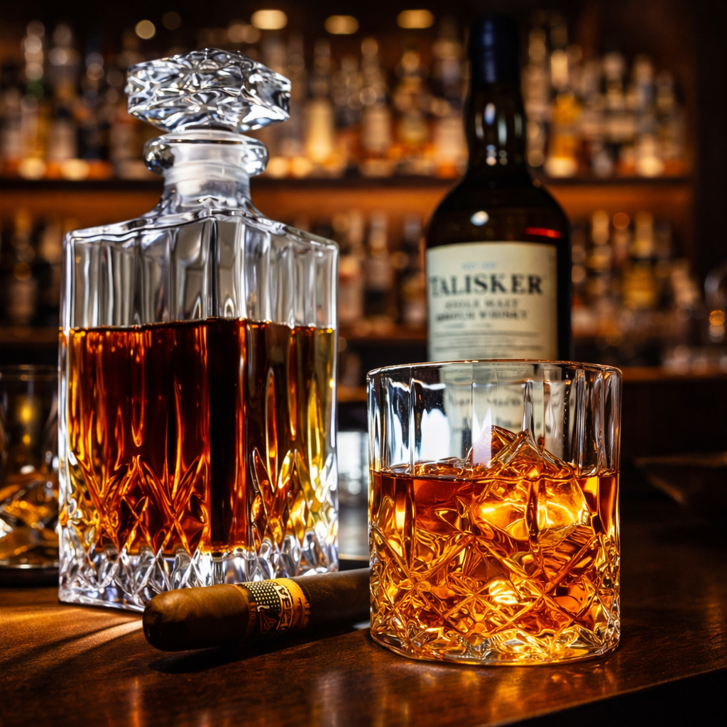 Whisky láhev - Sada láhve a sklenice