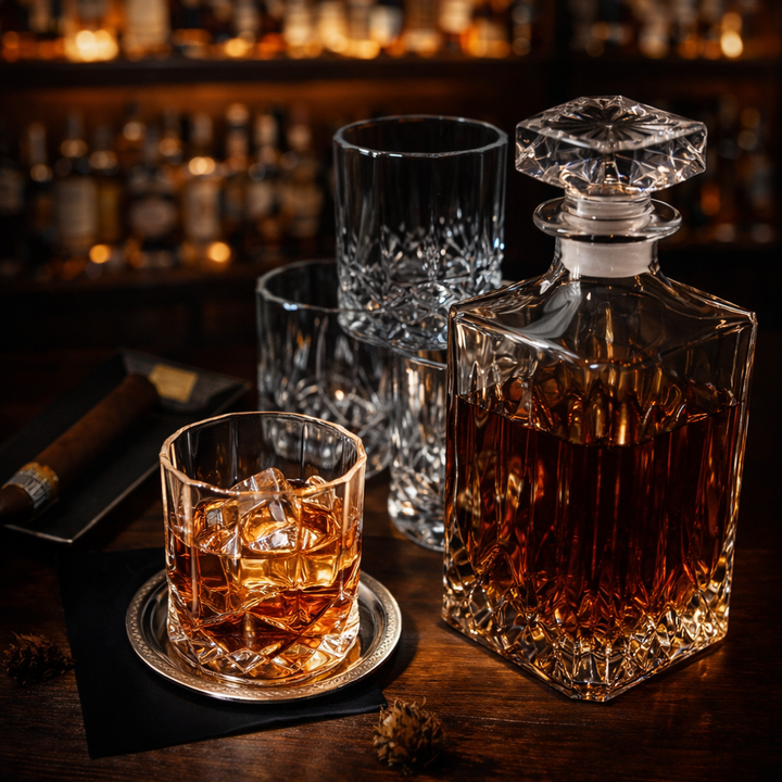 Whisky láhev - Sada láhve a sklenice