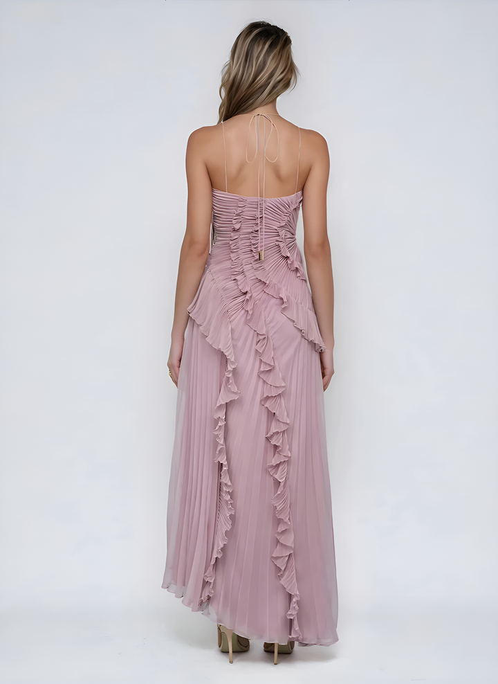 Tereza – Elegantní plisované šaty s asymetrickým střihem