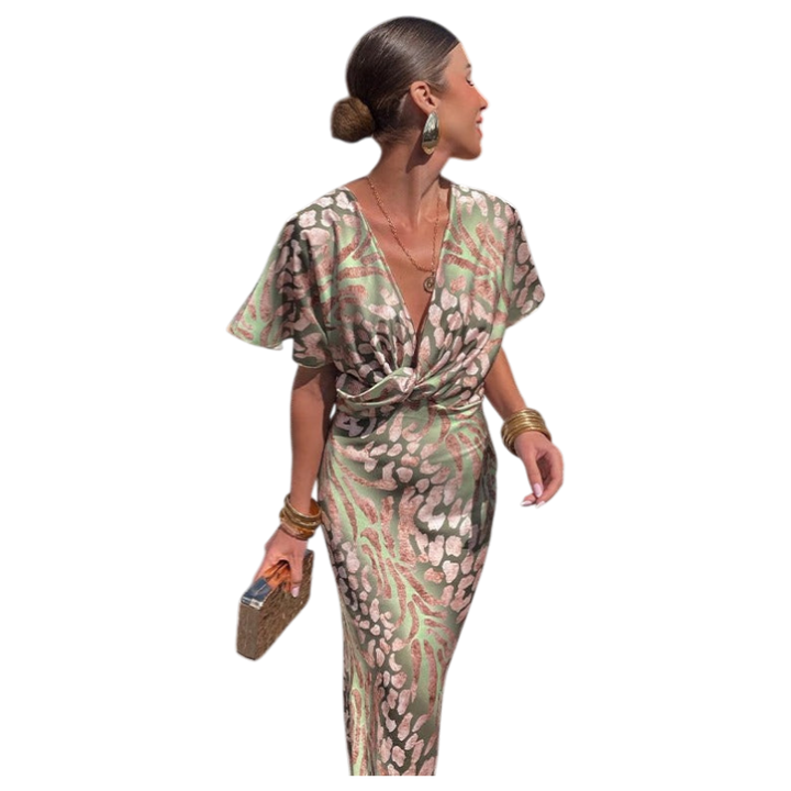 Veronika –  Elegantní zavinovací maxi šaty