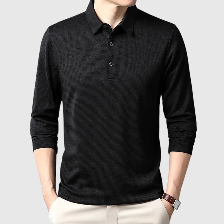 Libuše- Elegantní pénská polo košile s dlouhým rukávem