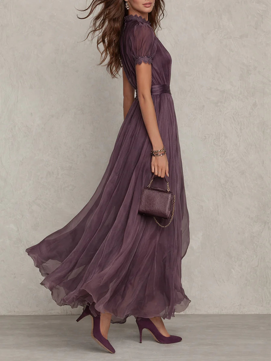 Karolína – Halter maxi šaty s květinovým vzorem a elegantním řasením