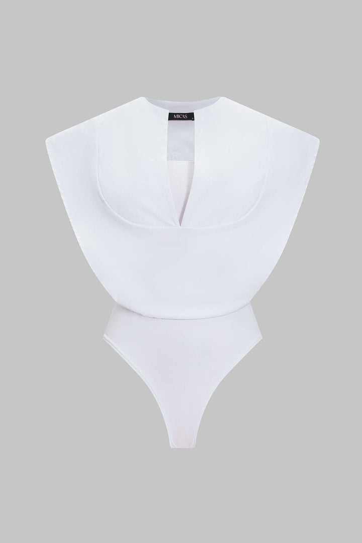 Bodysuit bez rukávů s nařaseným detailem