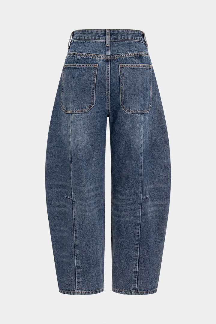 Džíny z denimu s mozaikovým designem