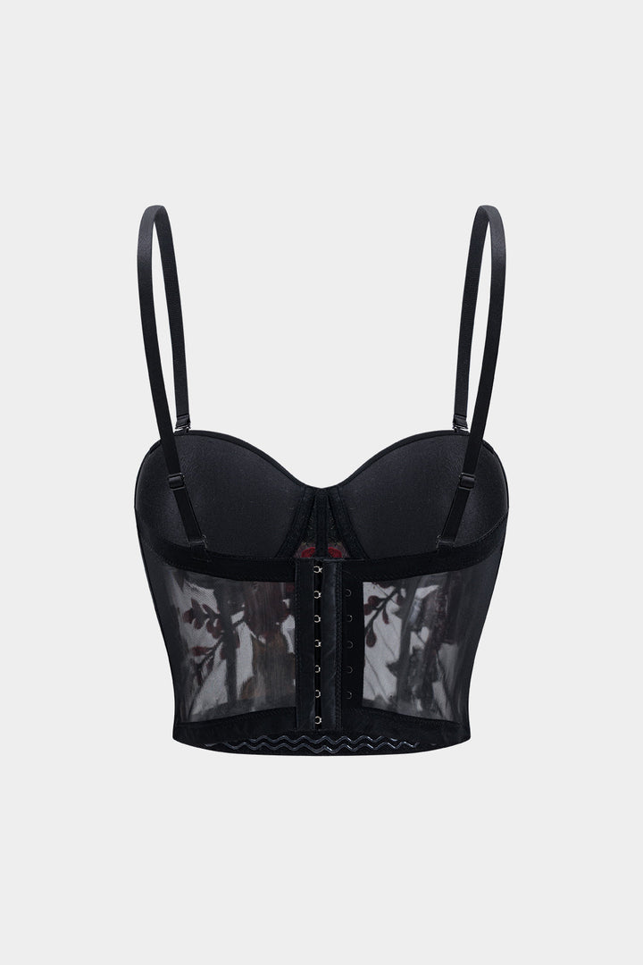 Top s bustierem a síťovými aplikacemi