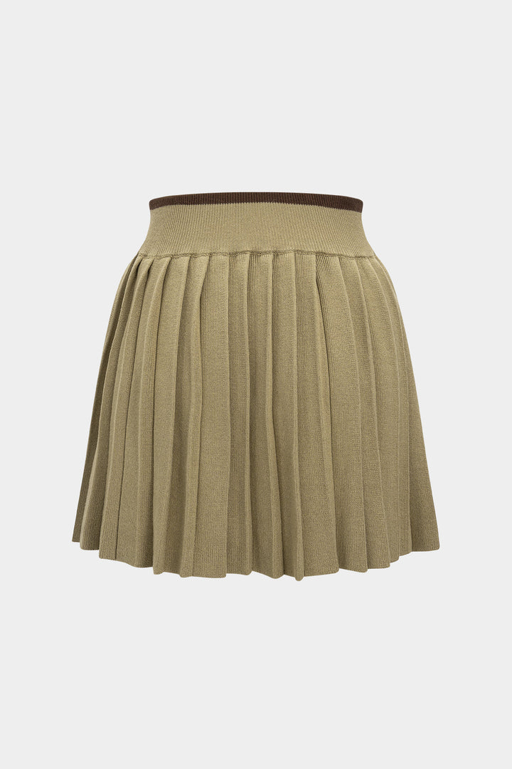 Vysoká Pletená Sukně s Patchworkovým Designem