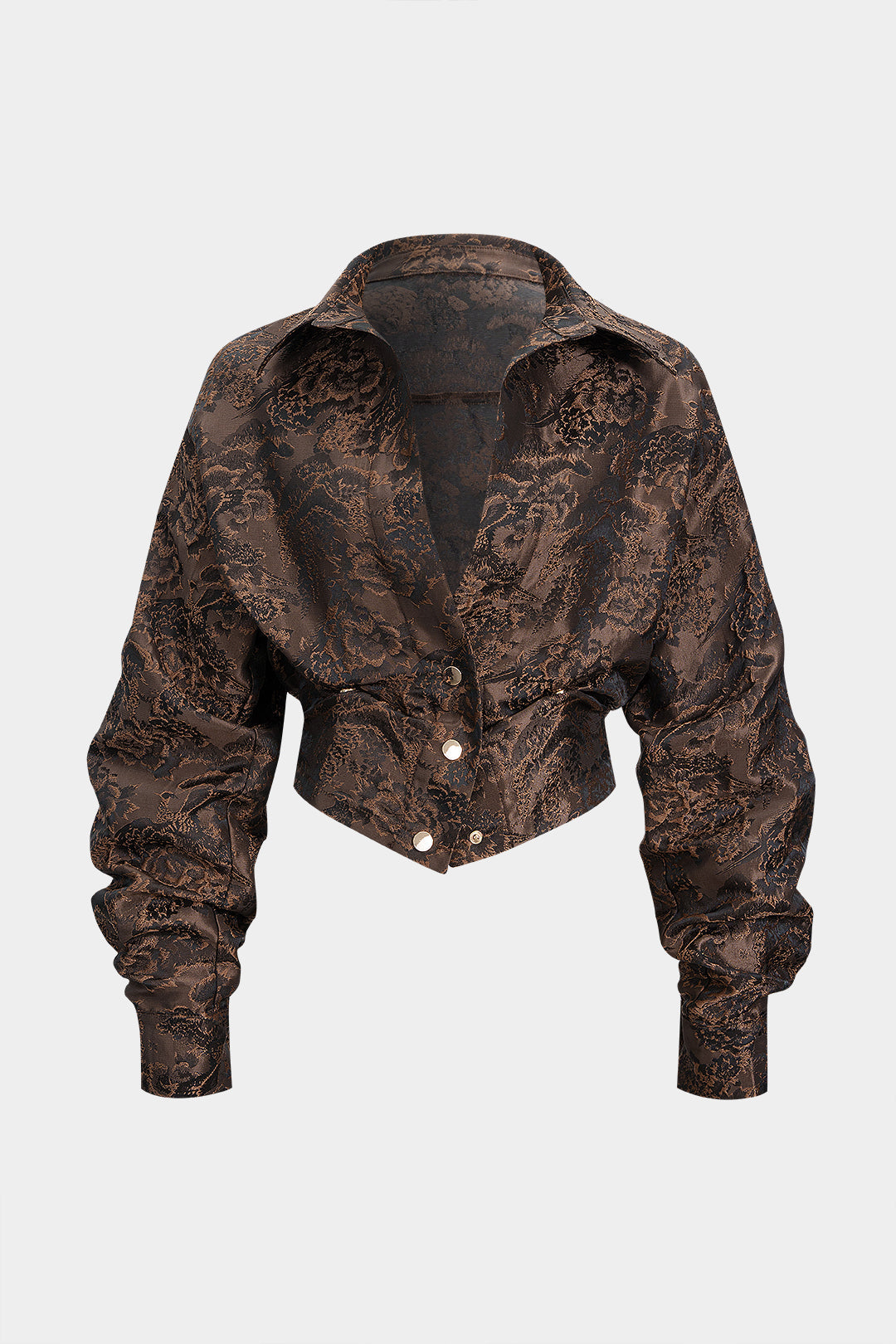 Košile s dlouhým rukávem s květinovým vzorem Jacquard