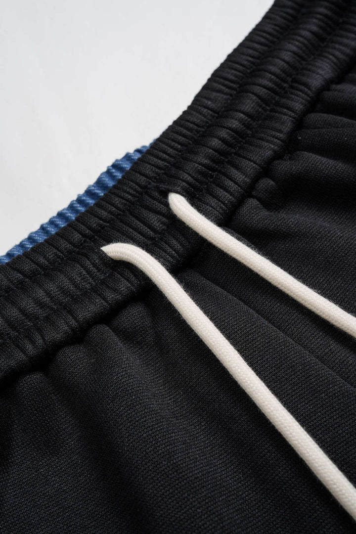 Pantalony z patchworkem s pruhovaným designem