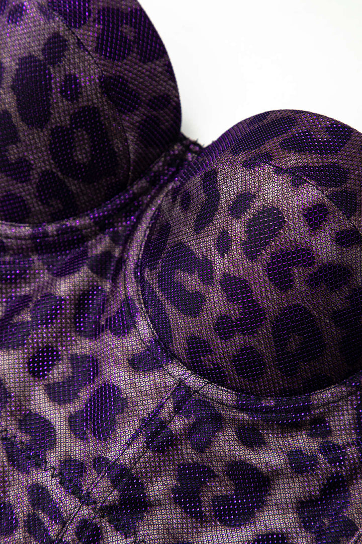 Tričko Bustier s leopardím potiskem